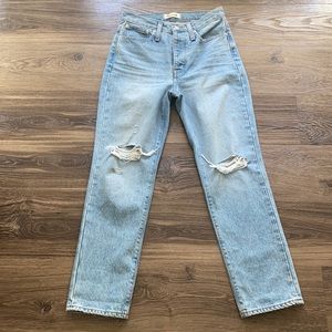 Madewell Classic Straight Ripped Jeans